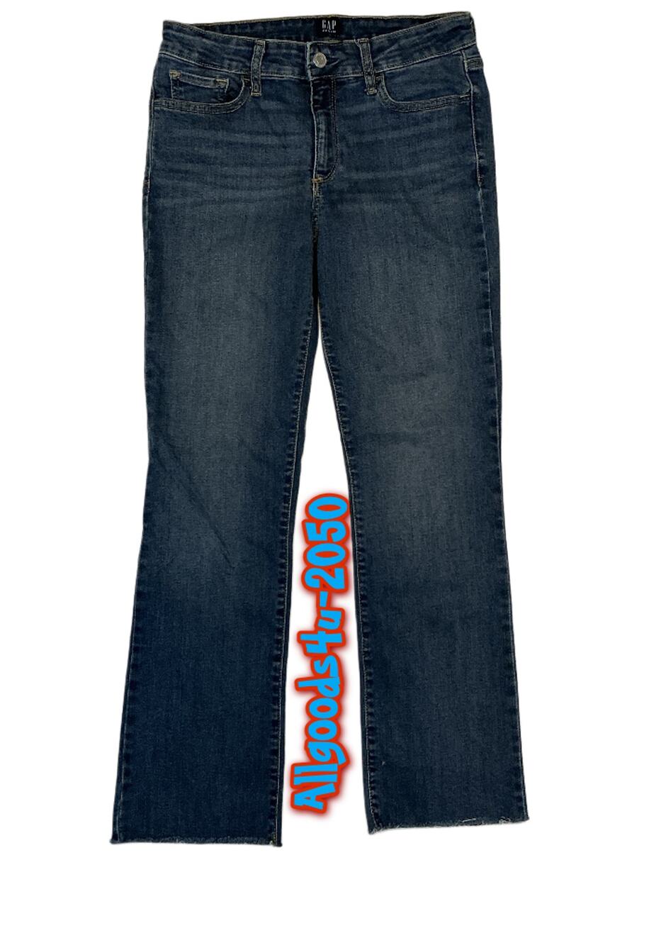 GAP Crop Kick Jeans Women's Size 27 Regular Blue Mid-Rise Stretch Denim Bootcut